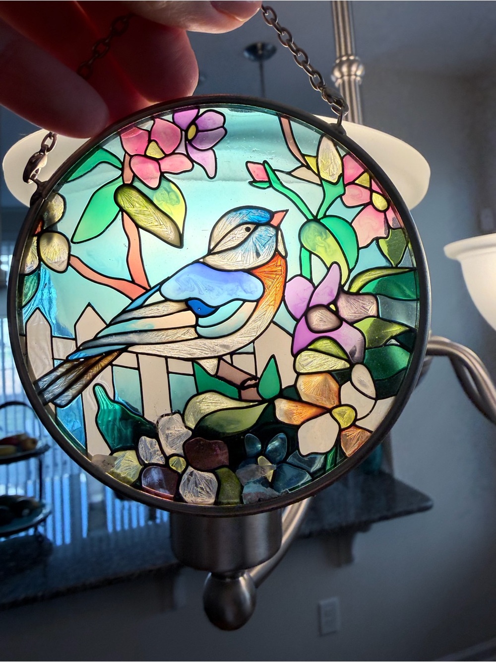 AMIA Bluebird Stained Glass Suncatcher
